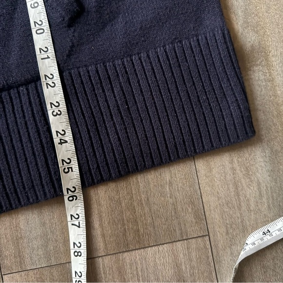 Zara women’s oversized heavy knit hooded slouchy sweater navy blue size large - Picture 4 of 6